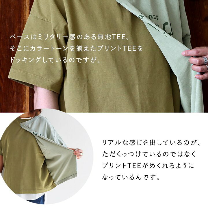 楽天市場】tシャツ 半袖 レディース 褪せ色 無地 プリント カーキ 綿 