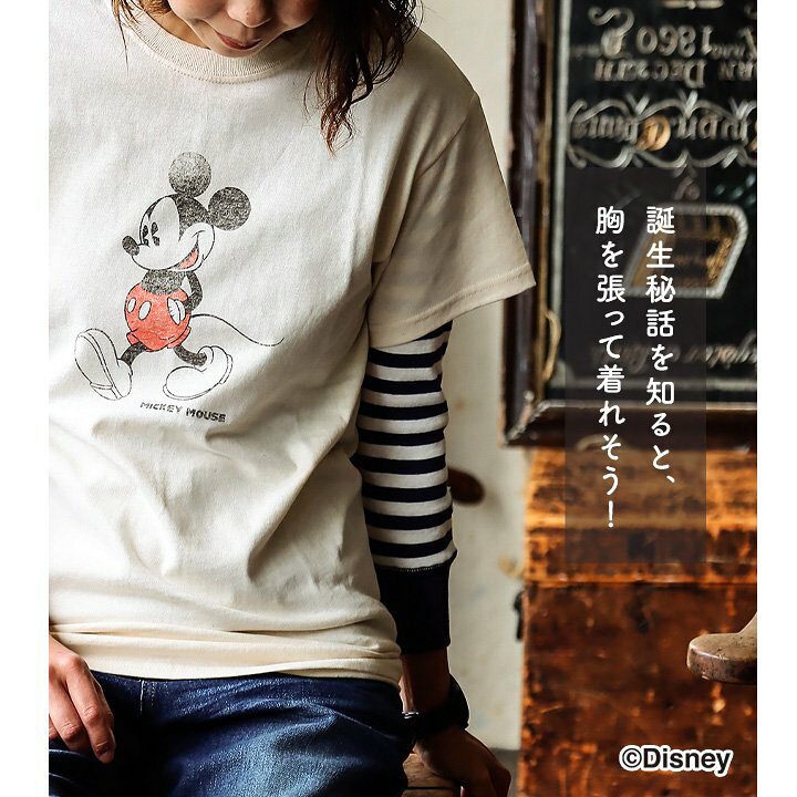 楽天市場 Tシャツ 半袖 メンズ レディース プリント ディズニー ミッキーマウス ミッキー 生成り 綿100 手 染 通気性 涼しい 夏 夏服 S M L カジュアル メンズライク Paty パティ Open Twelve 12 00 オープントゥエルブ ｐａｔｙ