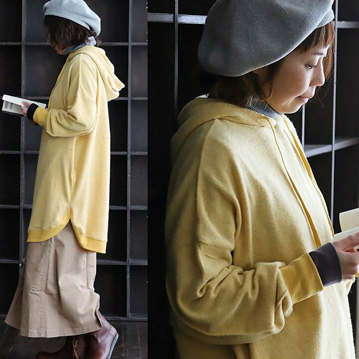 楽天市場】パーカー チュニック 長袖 レディース フード付き お尻 