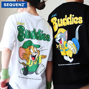 Tシャツ 半袖 クルーネック バックプリント トムとジェリー キャラクター 綿100％ コットン しっかり生地 パティ