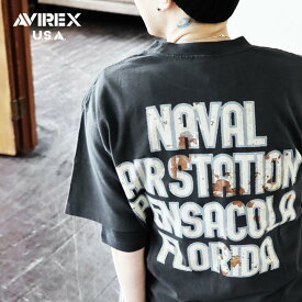 AVIREX アヴィレックス Tシャツ 半袖 メンズ レディース クルーネック バックプリント 綿100％ コットン しっかり生地 伸縮性 ゆったり 大きいサイズ カジュアル ヴィンテージ 夏 パティ 【メール便50】