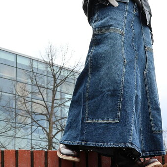 ＰＡＴＹ スカート マキシ丈スカート デニムマキシ フレア Aライン 着痩せ 脚長 ロングスカート ストレッチ リメイク パティ アリステア