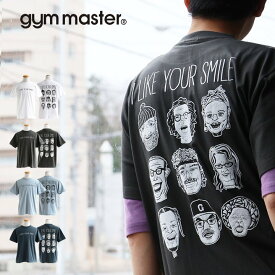 gym master ジムマスター Tシャツ 半袖 メンズ レディース クルーネック バックプリント 笑顔 ハッピースマイル 綿100％ コットン 5.6オンス しっかり生地 丈夫 ゆったり 大きいサイズ カジュアル 夏 パティ 【メール便50】