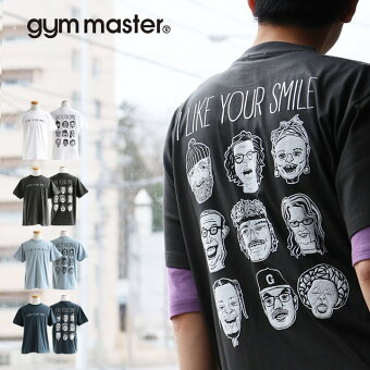 ジムマスター(gymmaster) ジムマスター Tシャツ 半袖 クルーネック バックプリント 笑顔 ハッピースマイル 綿100％ パティ
