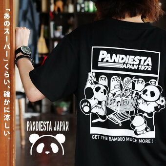 パンディエスタジャパン Ｔシャツ 半袖 プリント パンダ 熊猫 ブラック ポリエステル100％ パティ