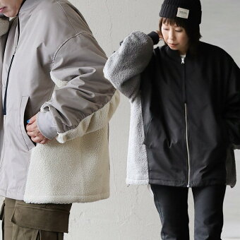MA-1 ジャケット 長袖 異素材切り替え ボア 中綿 軽い 配色 裏地 キルティング 暖かい ゆったり 大きいサイズ パティ ルコリ