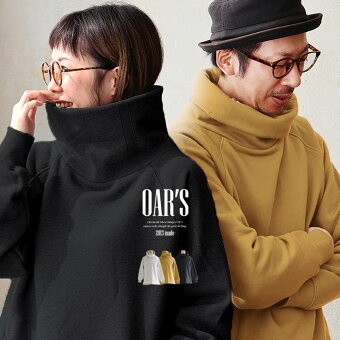 オールズ(OAR'S) タートルネック スウェット 裏起毛 暖かい 綿100% USAコットン プルオーバー ロング ハイネック 長袖 パティ オールズ