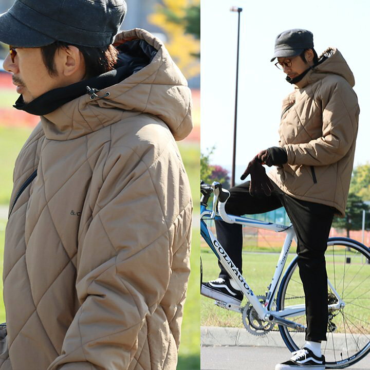 楽天市場】暖かい ダウン パーカー サイクリングパーカー メンズ 