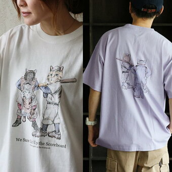 Ｔシャツ 半袖 クルーネック 猫 ネコ プリント 綿100 コットン 天竺 伸縮性 薄手 通気性 ゆったり パティ