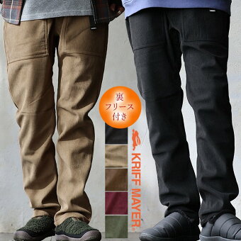 KRIFF MAYER(クリフメイヤー) クリフメイヤー クライミングパンツ コーデュロイ 裏地付き フリース 暖かい 軽い ウエストゴム パティ