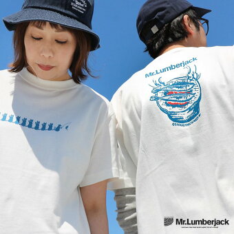 Tシャツ 半袖 おしゃれ アウトドア 焼き魚 ねこ ネコ 猫 プリント 丈夫 コットン 綿100 夏 ユニーク ミスターランバージャック