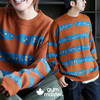 ジムマスター(gymmaster) ジムマスター ニット セーター 長袖 クルーネック ウツボ ボーダー柄 配色 チクチクしない パティ