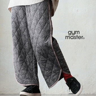 ジムマスター(gymmaster) ジムマスター パンツ ワイドパンツ 幾何学柄 ジャガード織り ラウンドカット 中綿 暖かい ウエストゴム パティ