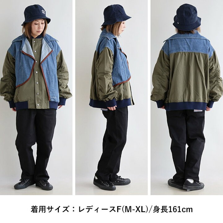 楽天市場】Gジャン ブルゾン レディース MA-1 10オンスデニム コンビ 