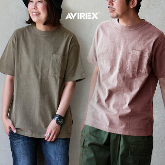 AVIREX(アヴィレックス) アヴィレックス Tシャツ 半袖 クルーネック 無地 綿100 コットン ピグメント タフ 胸ポケット 夏 パティ