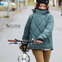 暖かい ダウン パーカー サイクリングパーカー メンズ レディース 冬 アウター ハイネック 軽い 撥水 防風 防寒 サーモライト 斜めジップ ダブル ジップ ポケット ネックウォーマー リブ 指穴 自転車 バイク アウトドア 大きいサイズ パティ &CLOUd アンクラウド