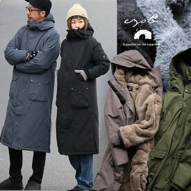 ベンチコート メンズ レディース 裏ボア Wジップ 袖リブ 軽量 撥水 ハイネック ICカードポケット カイロポケット 内ポケット ハンドウォーマー ロングコート マウンテンパーカー 冬 アウター スポーツ観戦 ギフト 着痩せ 大きいサイズ パティ ezo& エゾト