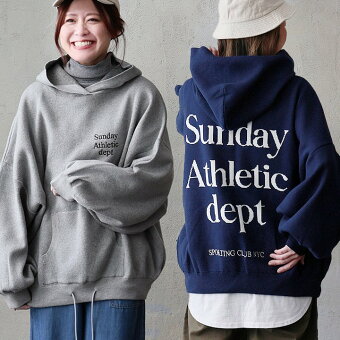 ニット パーカー 長袖 配色 ジャガード ロゴ コットン ポリエステル スウェットライク 体型カバー パティ en haut アンオー