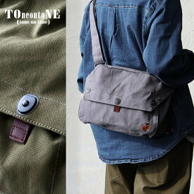 バッグ ショルダーバッグ キャンバス生地 しっかり 丈夫 ワンショルダー レザー 斜めがけ チェロ ネコ 刺繍 カバン 柔らか フィット インナーポケット 立体フラップ バネ式 スナップボタン メンズ レディース カジュアル パティ TOneontoNE トーン