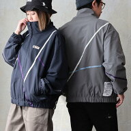 Duckster ダックスター トラックジャケット 長袖 メンズ レディース スタンドネック 配色ライン ワンポイ…