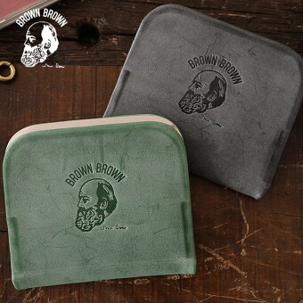 ブラウンブラウン 財布 二つ折り財布 がま口 カード入れ 小銭 紙幣 コンパクト 牛革 カウレザー 日本製 お洒落 パティ