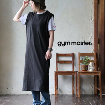 ジムマスター(gymmaster) ジムマスター ワンピース ロング丈 ノースリーブ クルーネック 無地 綿100 コットン ヘビーウェイト パティ
