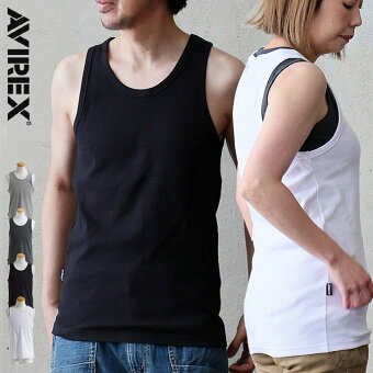 AVIREX(アヴィレックス) アビレックス タンクトップ Uネック リブ 綿100 コットン 抗菌 防臭 コットン ストレッチ インナー パティ