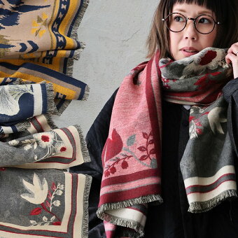 ストール マフラー 大判 総柄 ひざ掛け 防寒 暖かい チクチクしない お出掛け 通勤 通学 カジュアル ヴィンテージ 秋 冬 パティ