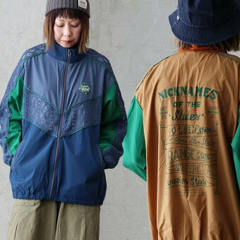 トラックジャケット スタンドネック ストレッチナイロン 配色 レース 異素材切り替え 伸縮性 袖ゴム 体型カバー パティ