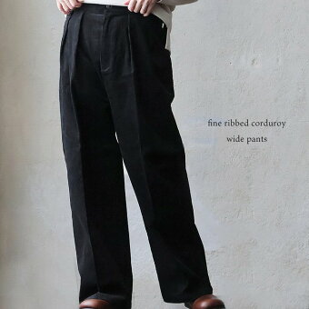 パンツ ストレート ワイド コーデュロイ 綿100 コットン 軽い ウエストゴム ゆったり 体型カバー パティ