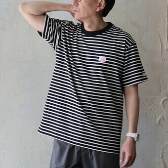 Tシャツ 半袖 クルーネック ボーダー コットン ナイロン 接触冷感 ひんやり 涼しい 軽い 薄手 伸縮性 ゆったり パティ