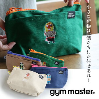 ジムマスター(gymmaster) ジムマスター ポーチ ミニポーチ 配色 キャラクター マスクマン ドット絵刺繍 綿100 コットンキャンバス パティ