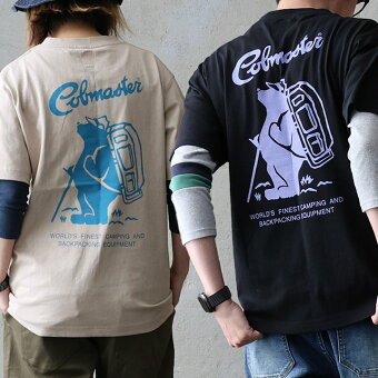 コブマスター Tシャツ 半袖 クルーネック バックプリント クマ アニマル 綿100 コットン 吸水速乾 抗菌消臭 パティ