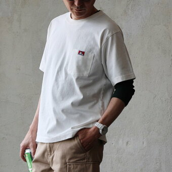 ベンデイビス Tシャツ 半袖 クルーネック 胸ポケット 綿100 コットン 褪せ色 オープンエンド 天竺 タフ パティ