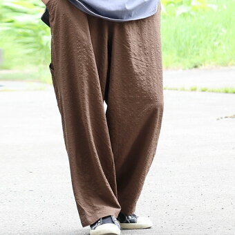 ジムマスター(gymmaster) ジムマスター ペインターパンツ ワイド テーパード シアサッカー 無地 軽い 通気性 涼しい ウエストゴム パティ