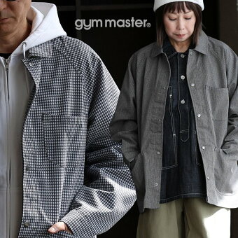 ジムマスター(gymmaster) ジムマスター カバーオール ジャケット 長袖 総柄 千鳥格子 ツイード プリント ダック ハリ 軽い パティ