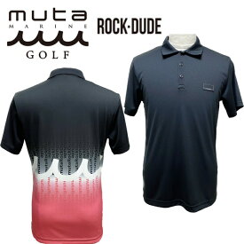 muta×ROCK DUDE ムータ ロックデュード バックプリントポロシャツ ゴルフ ゴルフウェア 速乾性 ストレッチ 02/03 M/L 11-164302 送料無料