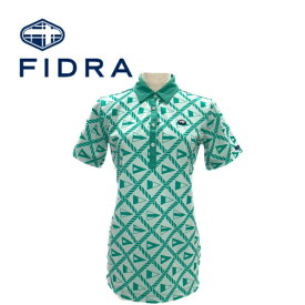 50％OFF！FIDRA フィドラ レディース ゴルフ ゴルフウェア ポロシャツ ポロ 半袖 ストレッチ性 吸水速乾性 総柄 透けにくい S/M I211264
