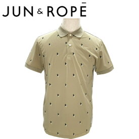 40％OFF！OUTLET！JUN&ROPE ジュンアンドロペ メンズ フラミンゴ柄プリント ポロシャツ ゴルフウェア ストレッチ性 吸水速乾性 M EJM-39000 送料無料