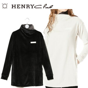 【送料無料】 HENRYClub ヘンリークラブ コーデュロイボンバー長袖チュニック レディース ゴルフウェア モックネック ハイネック ベロア 裏起毛 ストレッチ性 保温性 40/42 142-39117 14239117 セール