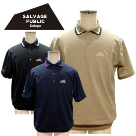 SALVAGE PUBLIC Kolepa サルベージパブリックコレパ ヌウアヌ ドットメッシュポロ半袖 メンズ ポロシャツ ゴルフ ゴルフウェア タウンユース 通気性 吸水速乾性 M/L 送料無料 ev24to0235k