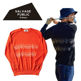 SALVAGE PUBLIC Kolepa サルベージパブリックコレパ ジャカードクルーネック ニット メンズ ゴルフ ゴルフウェア ウォッシャブル S/M/L 送料無料 S24B0003K SVKA4011