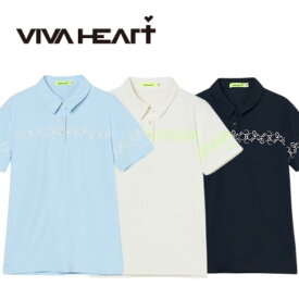 【送料無料】 VIVA HEART ビバハート ケディレース鹿の子半袖ポロシャツ レディース ゴルフウェア 半袖ポロ 吸水速乾 通気性 サイズM 01225341 012-25341