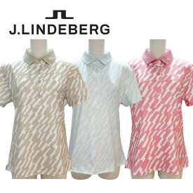 【送料無料】 J.LINDEBERG ジェイリンドバーグ ツアーテックプリントポロ レディース ゴルフウェア ポロシャツ 半袖ポロ ストレッチ 吸水速乾 総柄 07225241 072-25241