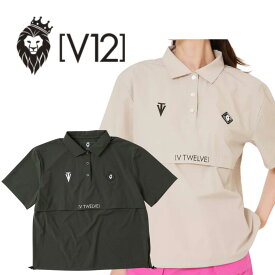【送料無料】 V12 ブイトゥエルブ SYM POLO レディース ゴルフウェア ポロシャツ 半袖シャツ 撥水 速乾 M/L ドローコード付き V122610-PL10