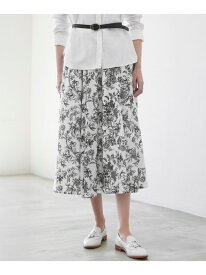 【SALE／47%OFF】【ウォッシャブル】ドローイングフラワー スカート Paul Stuart ポール・スチュアート スカート その他のスカート ピンク ホワイト【RBA_E】【送料無料】[Rakuten Fashion]