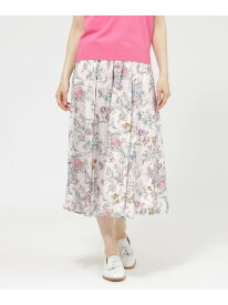 【SALE／25%OFF】【ウォッシャブル】ドローイングフラワー スカート Paul Stuart ポール・スチュアート スカート その他のスカート ピンク ホワイト【RBA_E】【送料無料】[Rakuten Fashion]