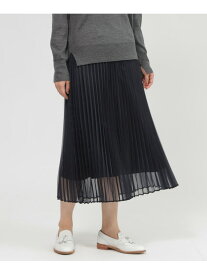 【Nikkei magazine/eclat掲載】【ウォッシャブル】マットオーガンジー スカート Paul Stuart ポール・スチュアート スカート その他のスカート ネイビー グレー【送料無料】[Rakuten Fashion]