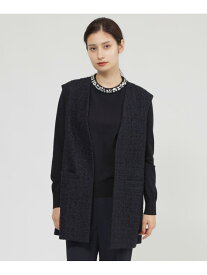 ラメツイード ジレ Paul Stuart ポール・スチュアート ジャケット・アウター ノーカラージャケット ネイビー【送料無料】[Rakuten Fashion]