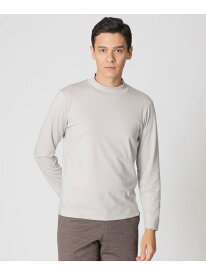 【ウォッシャブル】ウールプレーティングモックネックTシャツ Paul Stuart ポール・スチュアート トップス カットソー・Tシャツ ホワイト グレー ブラウン ネイビー【送料無料】[Rakuten Fashion]